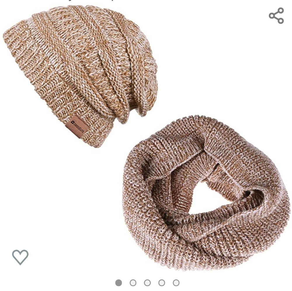 Knit scarf and hat